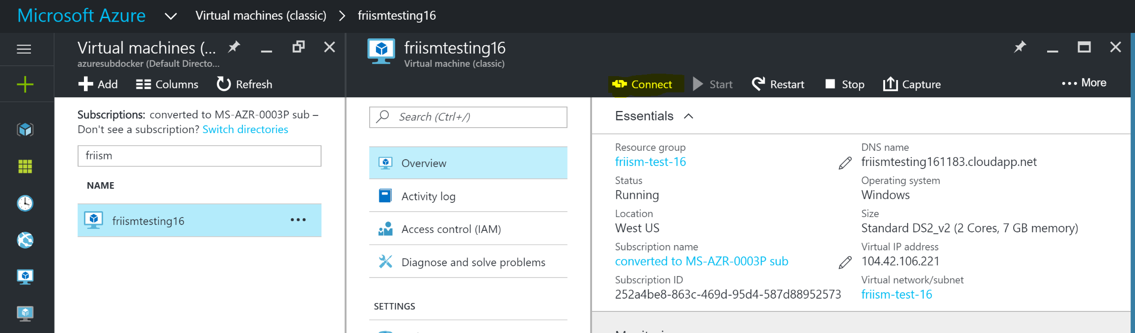 Connecting to Azure Virtual Machine