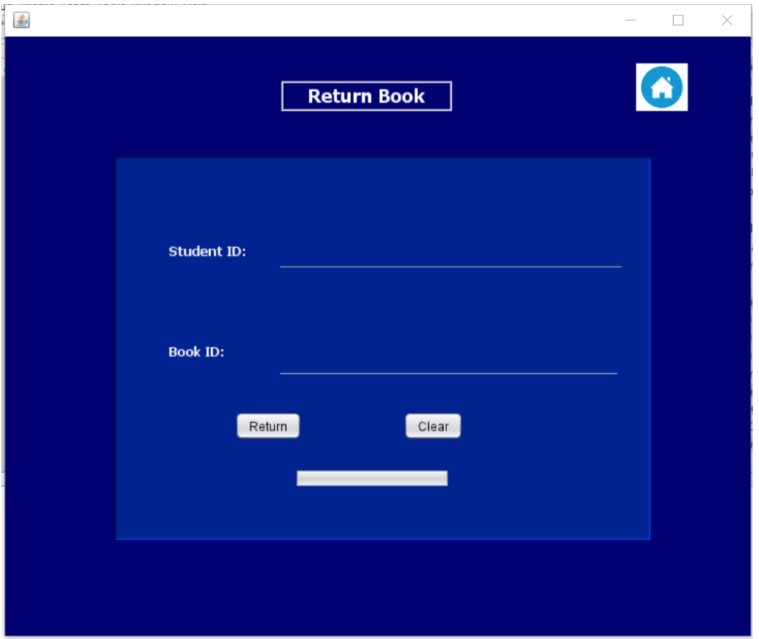 Return Book Screen Screenshot