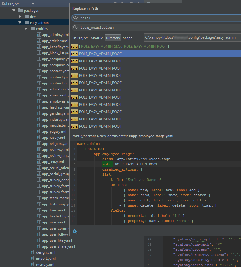 PhpStorm Replace