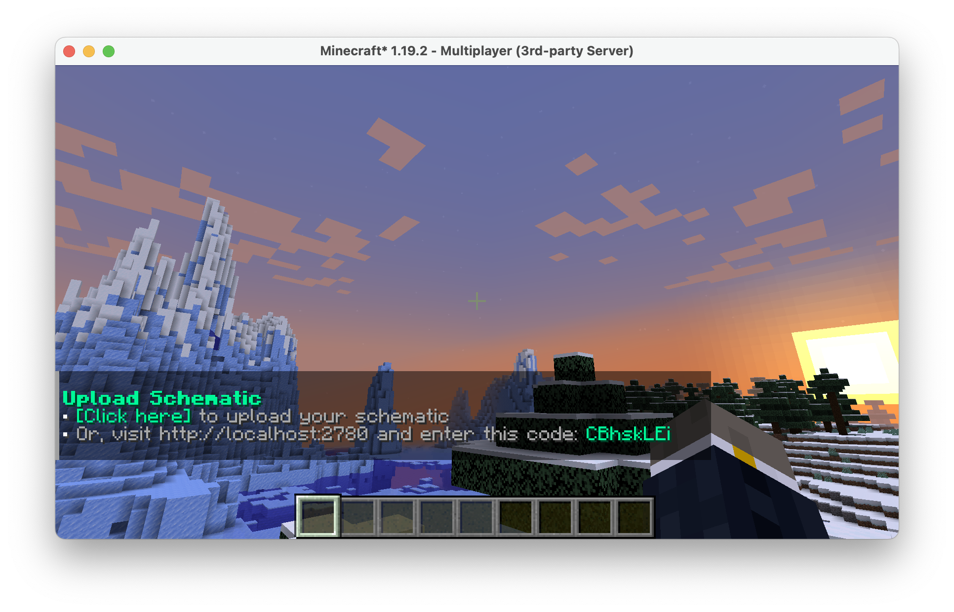 Screenshot of the in-game command