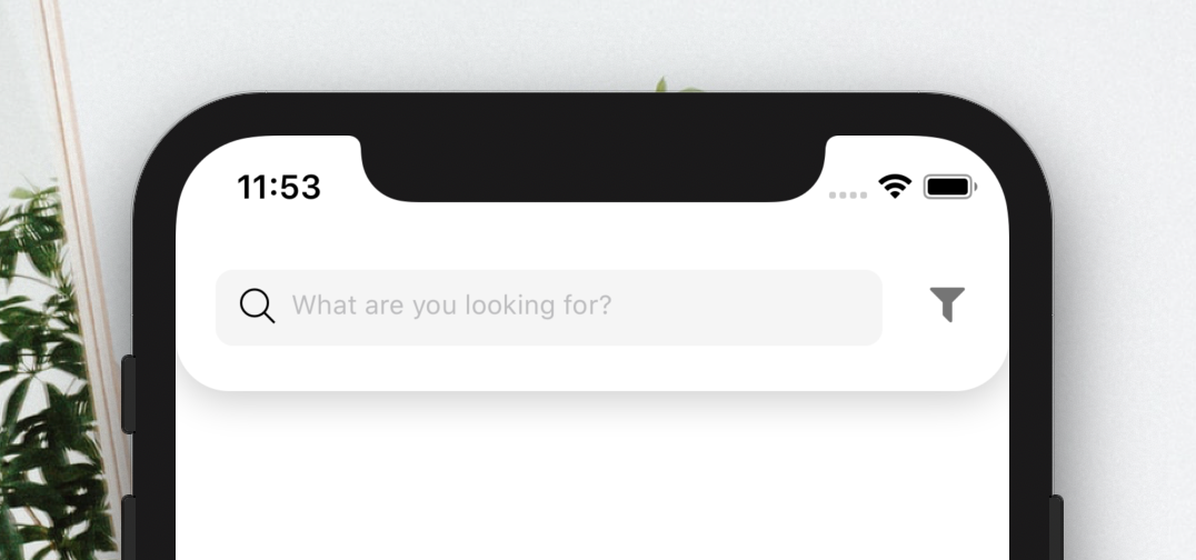 React Native Header Classic Search Bar