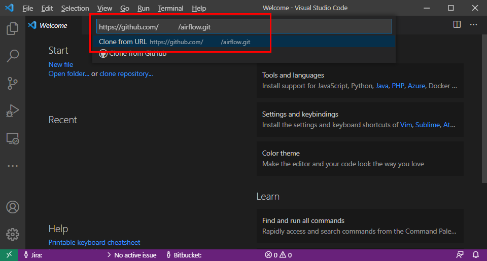 Cloning github fork to Visual Studio Code