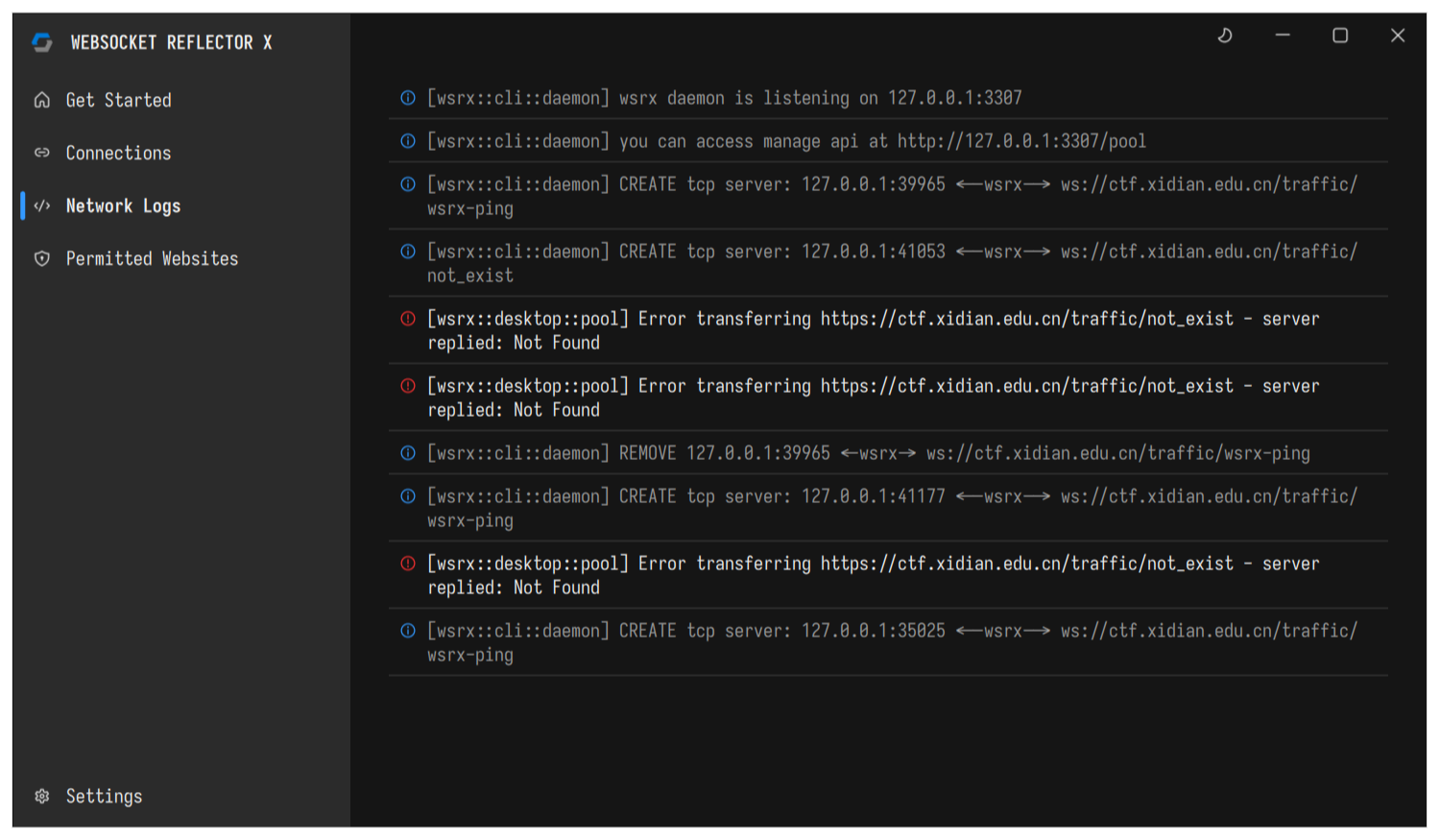 Network Logs Page