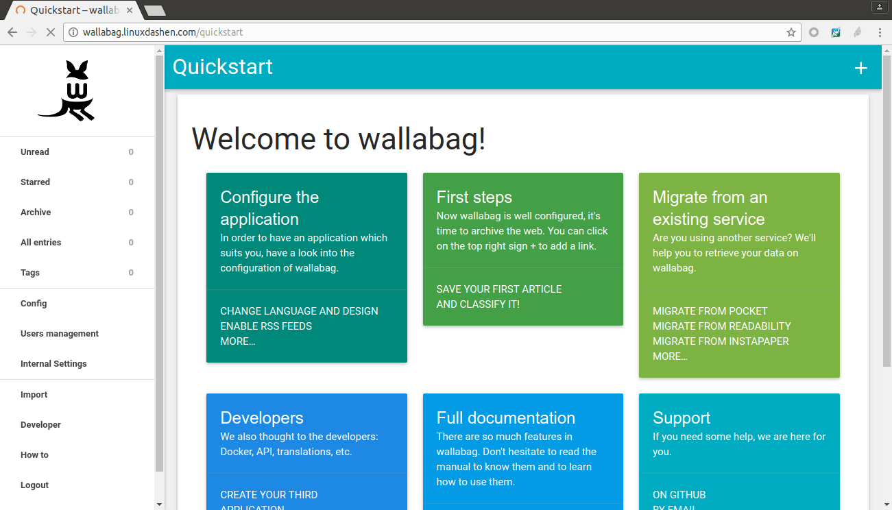 Screenshot of Wallabag