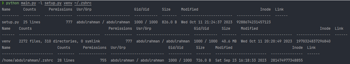 long mode output