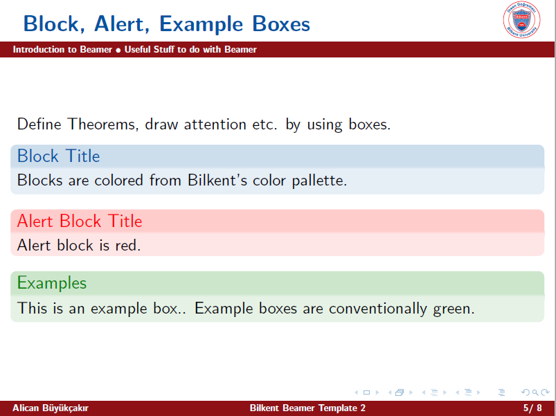 Boxes, Alert Boxes, Examples