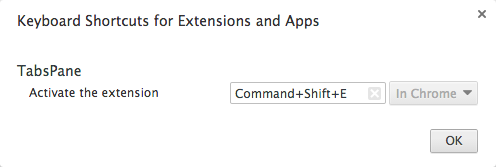 Setting up extension hotkey in Chrome