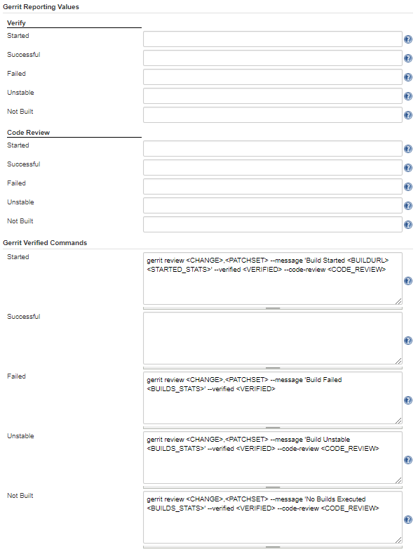 Reporting values