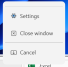 Right click menu