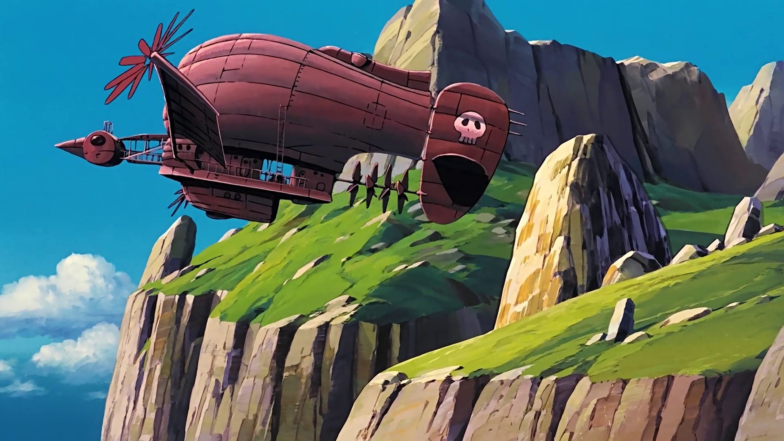 a_cartoon_of_a_airship_flying_over_a_mountain