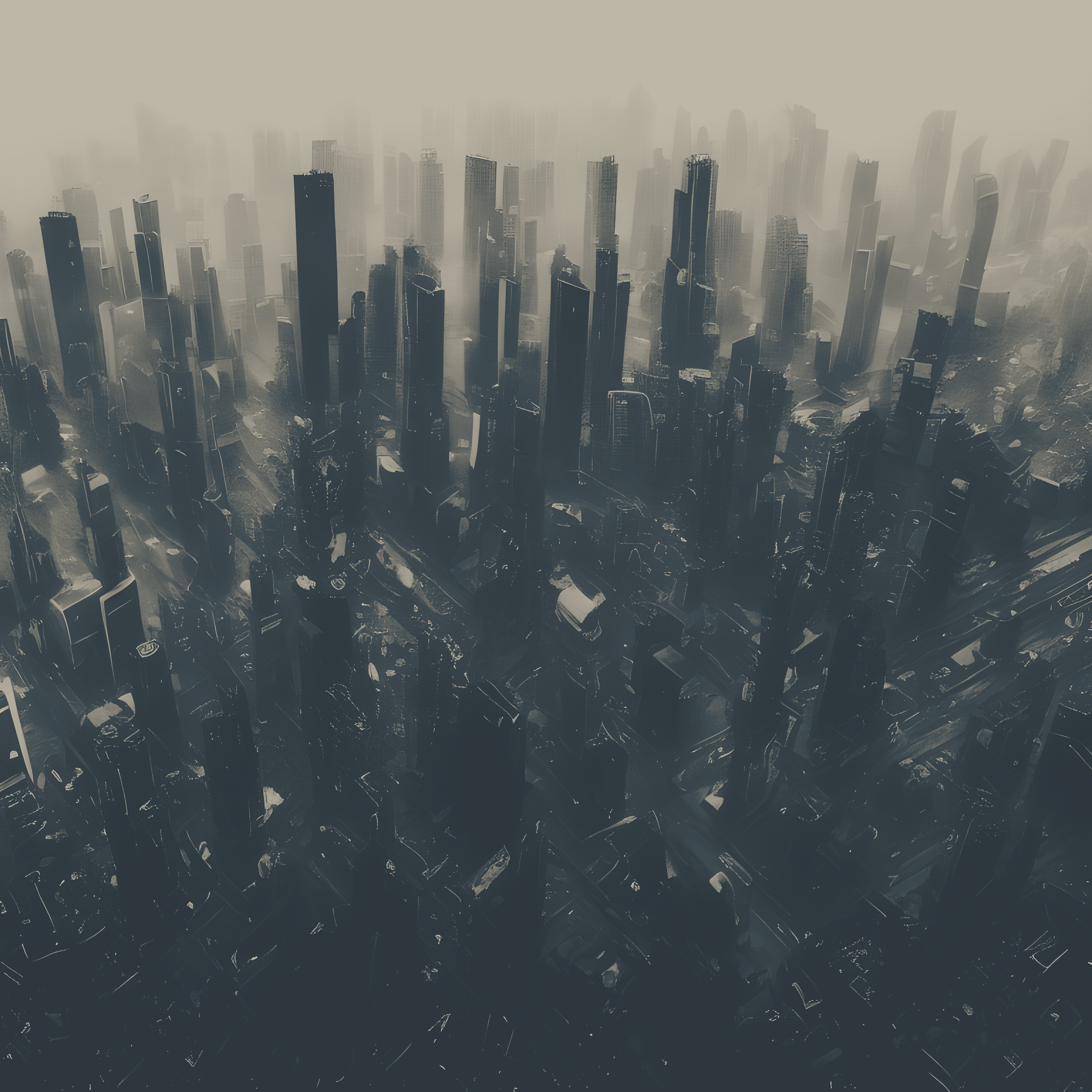 a_city_with_tall_buildings_in_the_fog