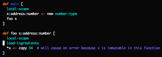 immutable ingredient triggering an error