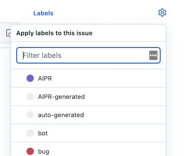 Showing how to label to create a new PR from that issue