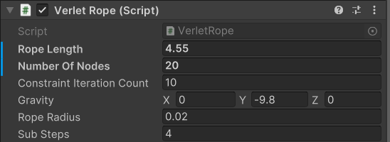 Verlet Rope Component