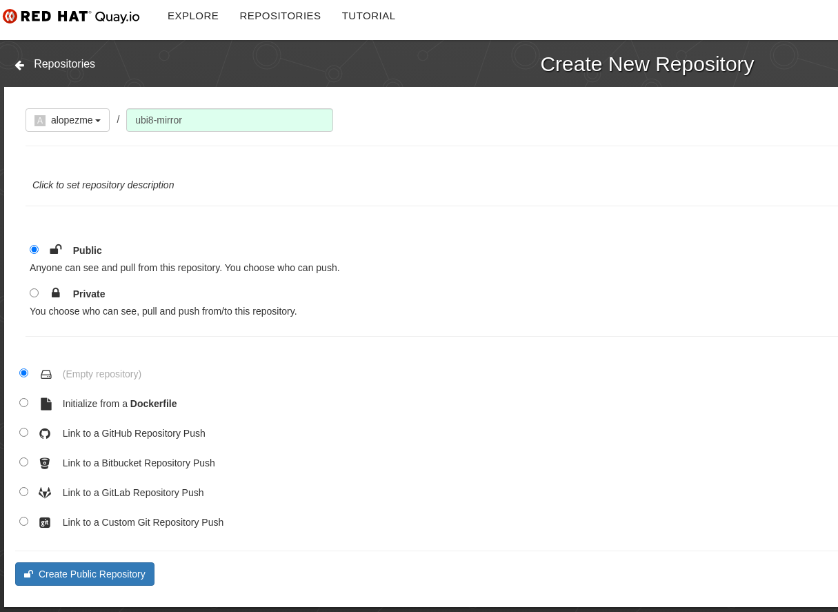 Create a new repository