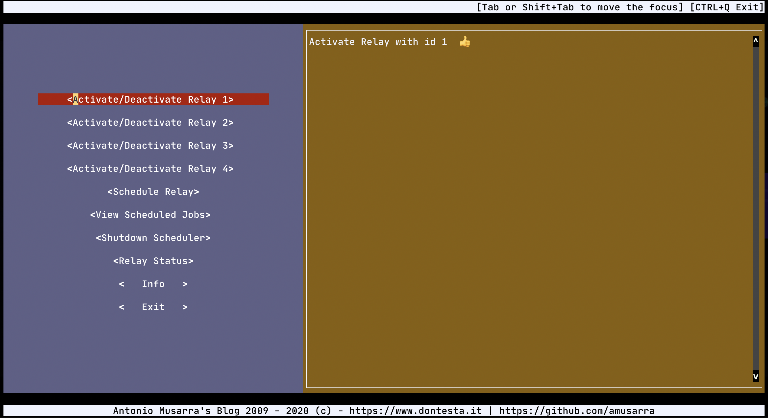 Manage Relay Activate Relay