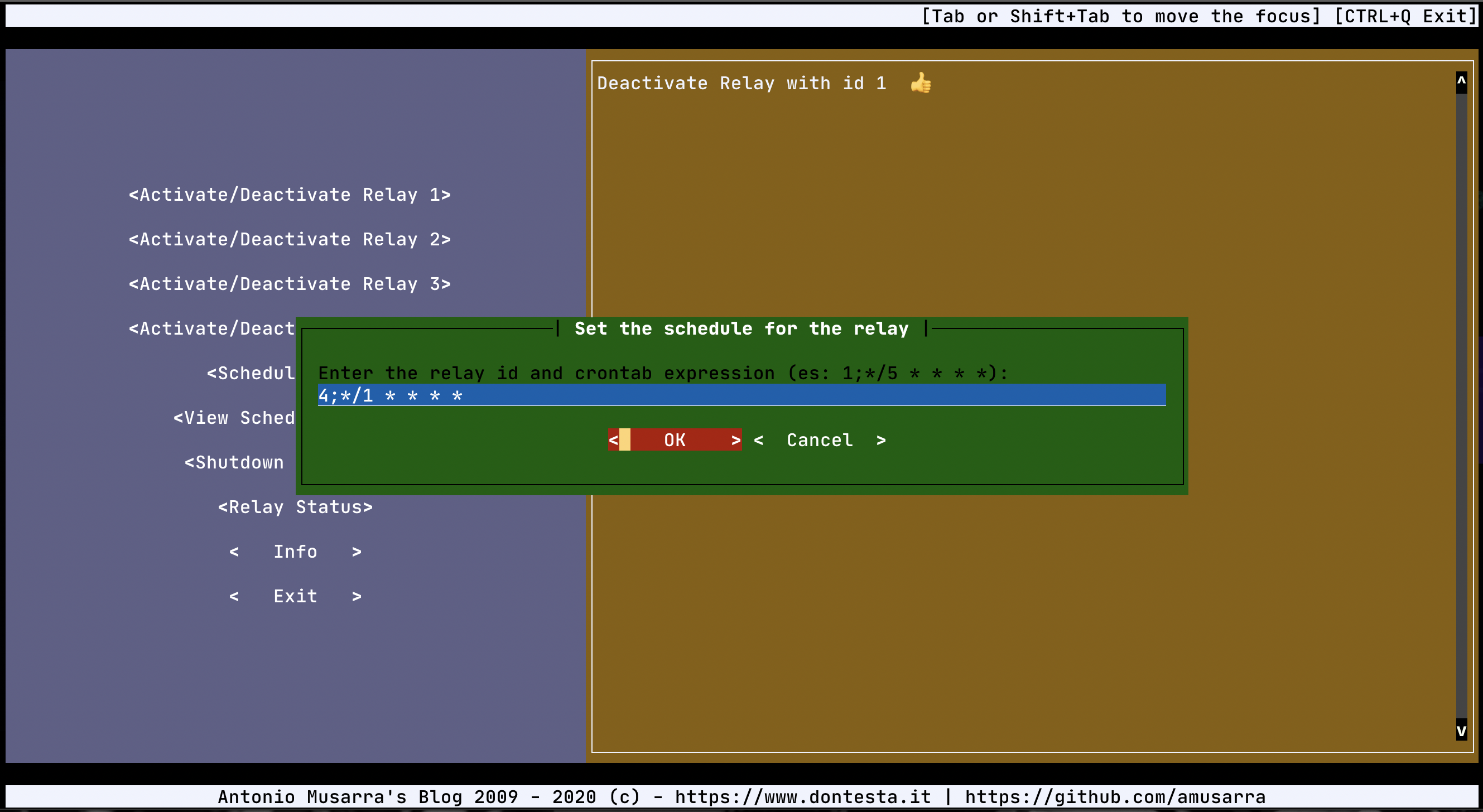 Manage Relay Schedule