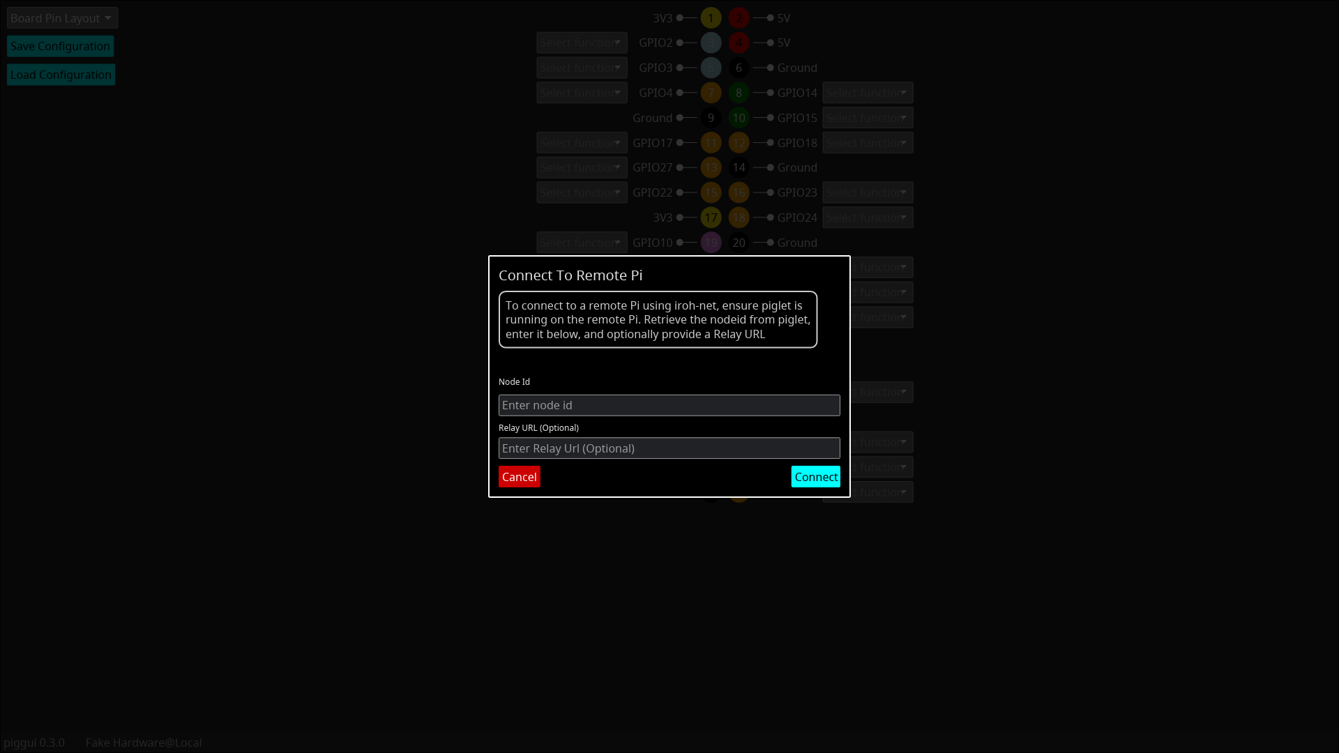 Board Pin Layout Screenshot