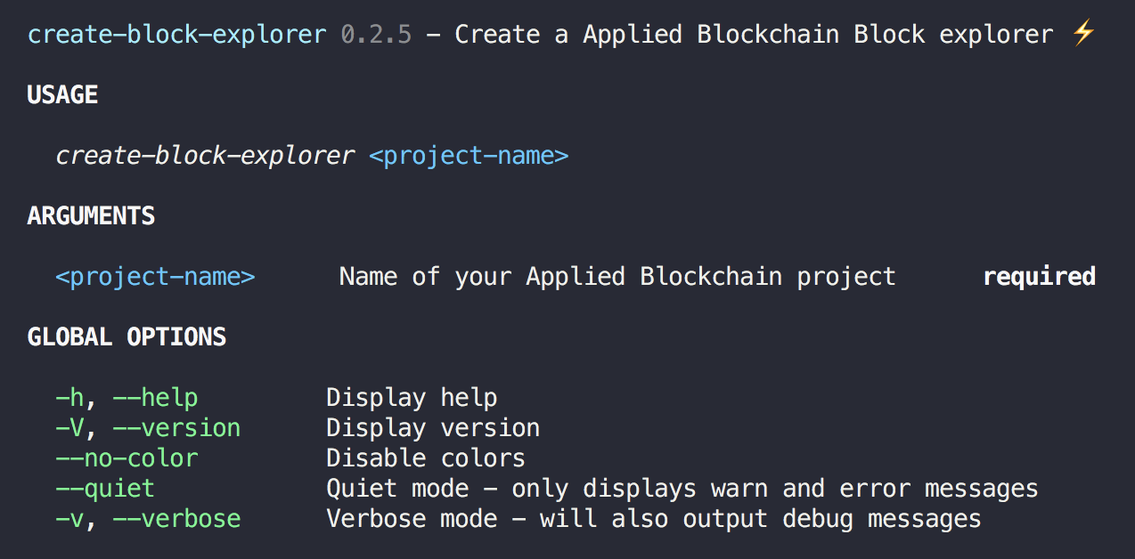 create block explorer CLI