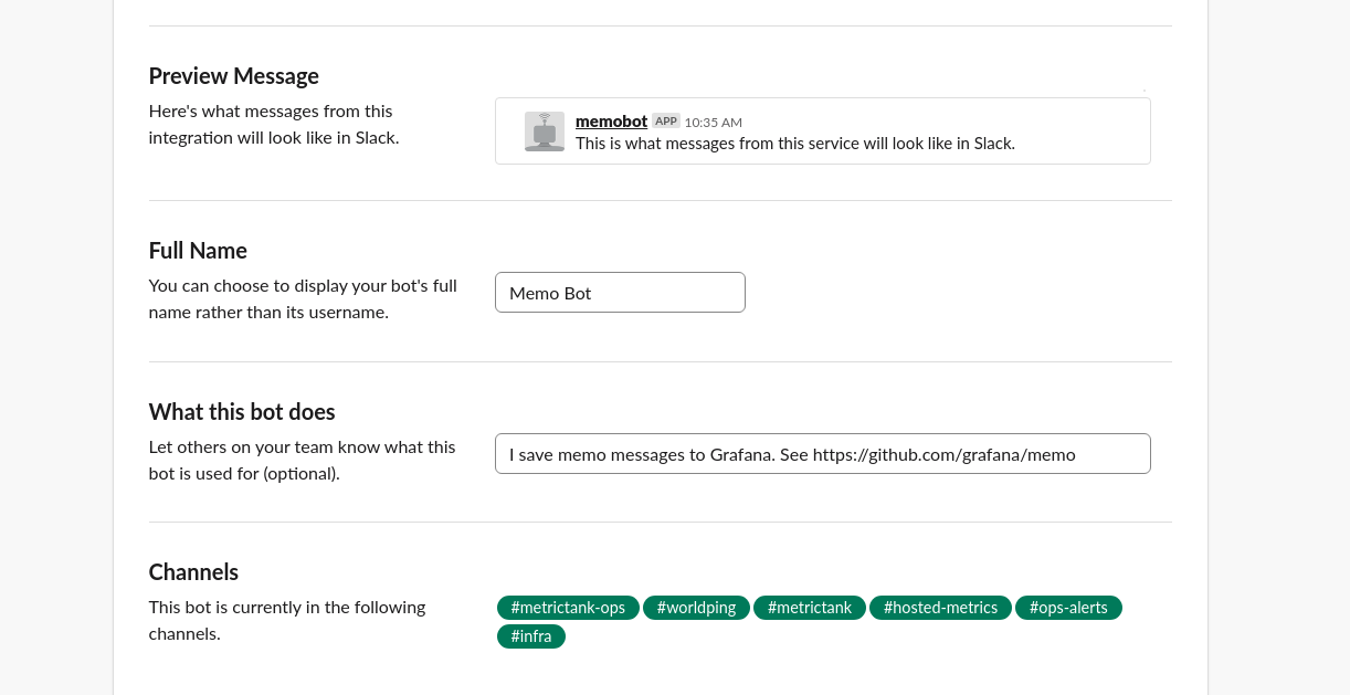 configure slack