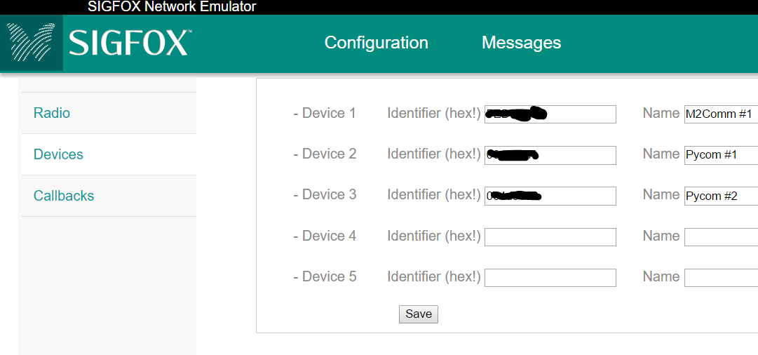 Devices Config