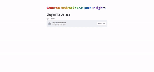 Screen Recording of Amazon Bedrock CSV Chatbot POC