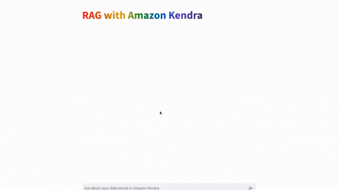 Screen Recording of Amazon Bedrock RAG with Kendra POC