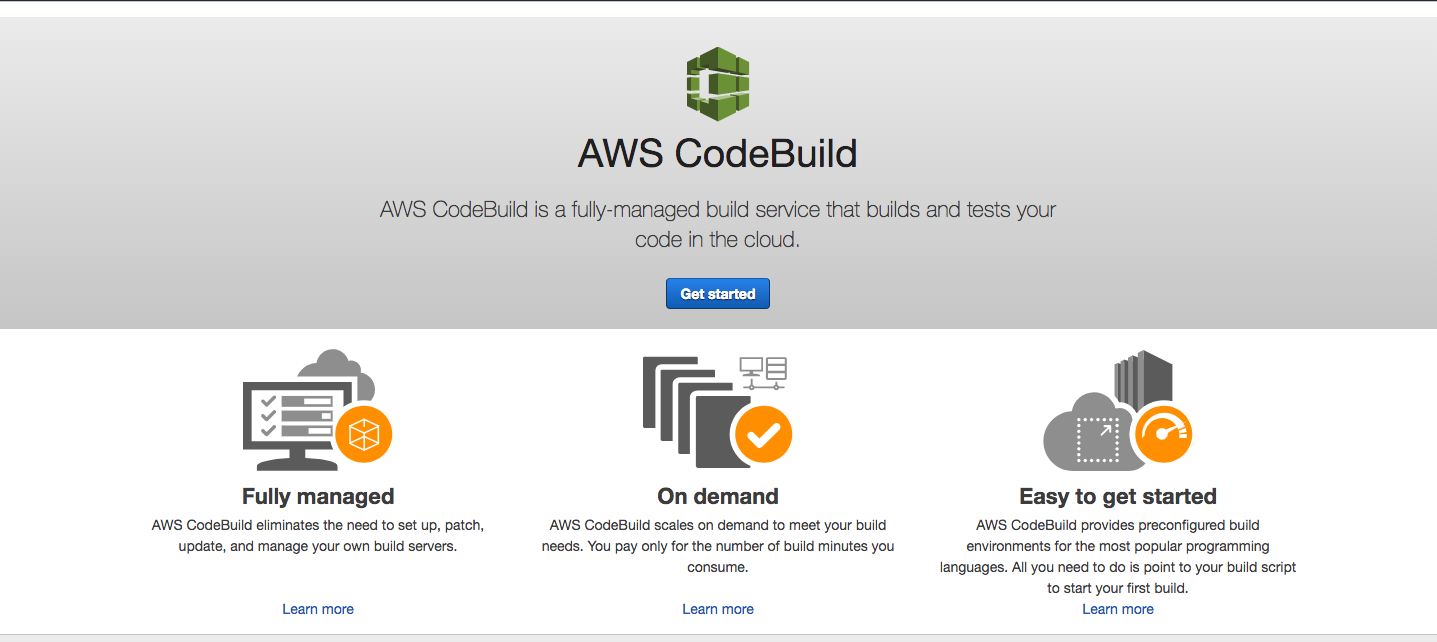 CodeBuild get started
