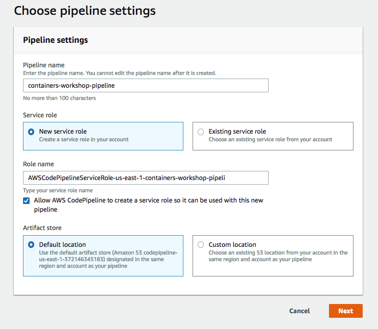 CodePipeline Next Step