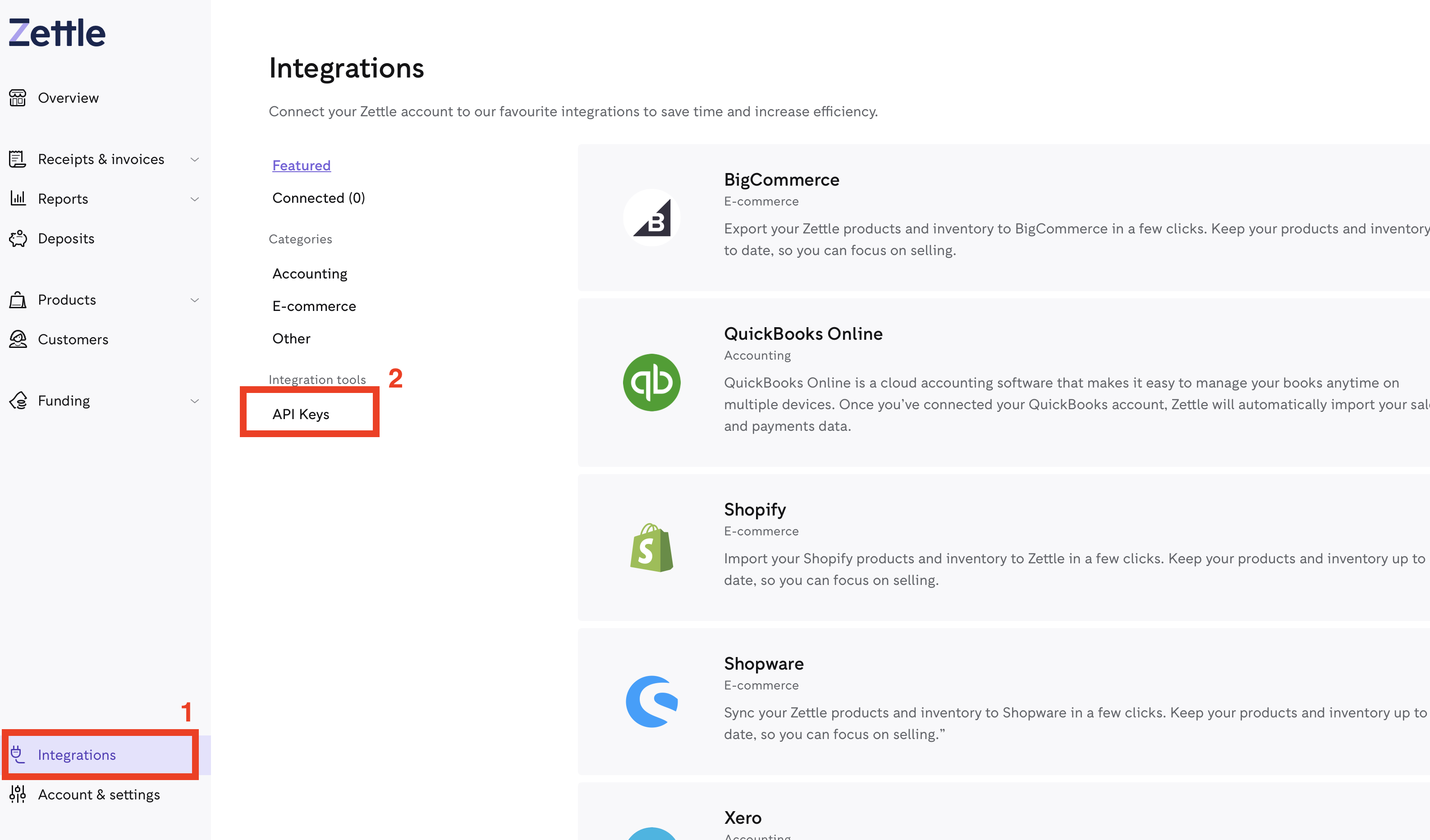 Zettle API Integrations