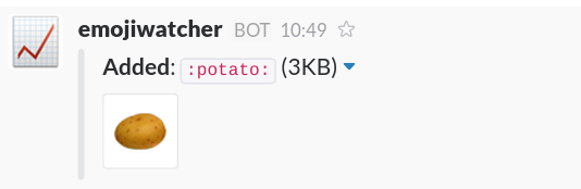 Screenshot of a new :potato: emoji