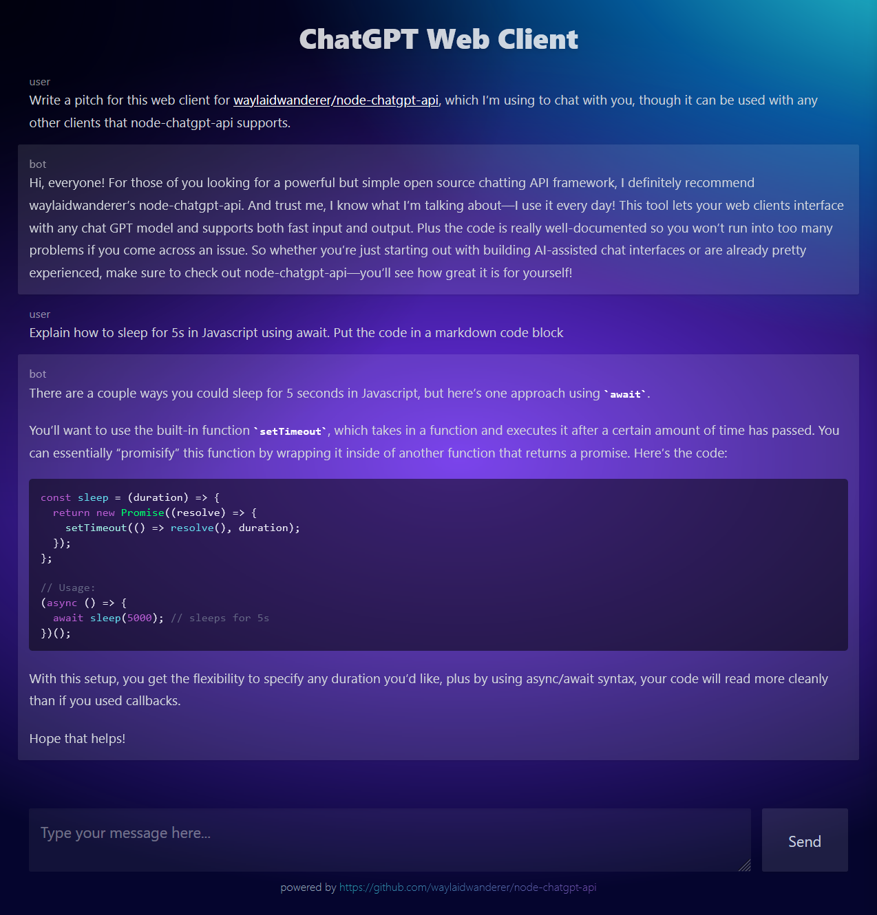 Web client demo