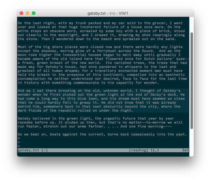 reading.vim screenshot