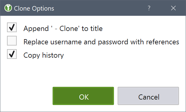 clone entry dialog