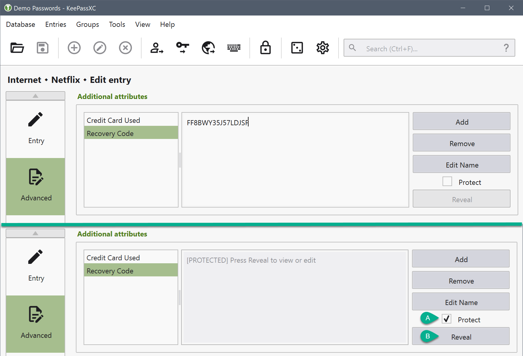 edit entry attributes