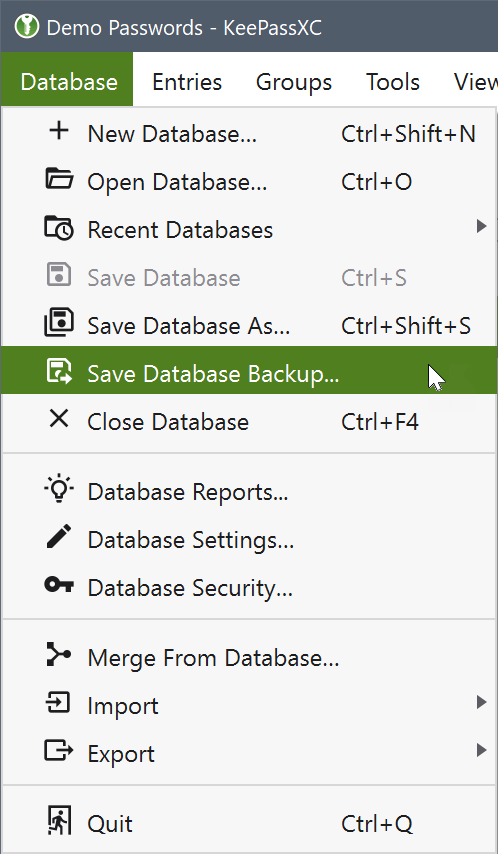 save database backup