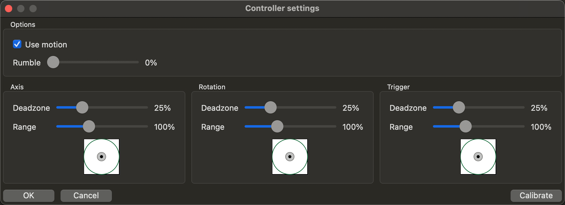 Controller Settings