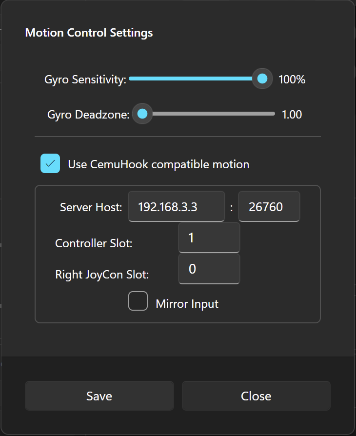 Configure Motion