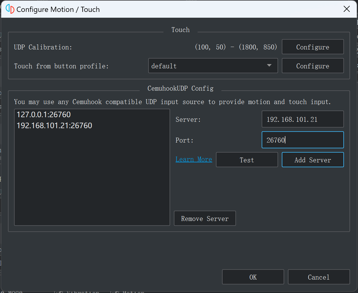 Configure Motion