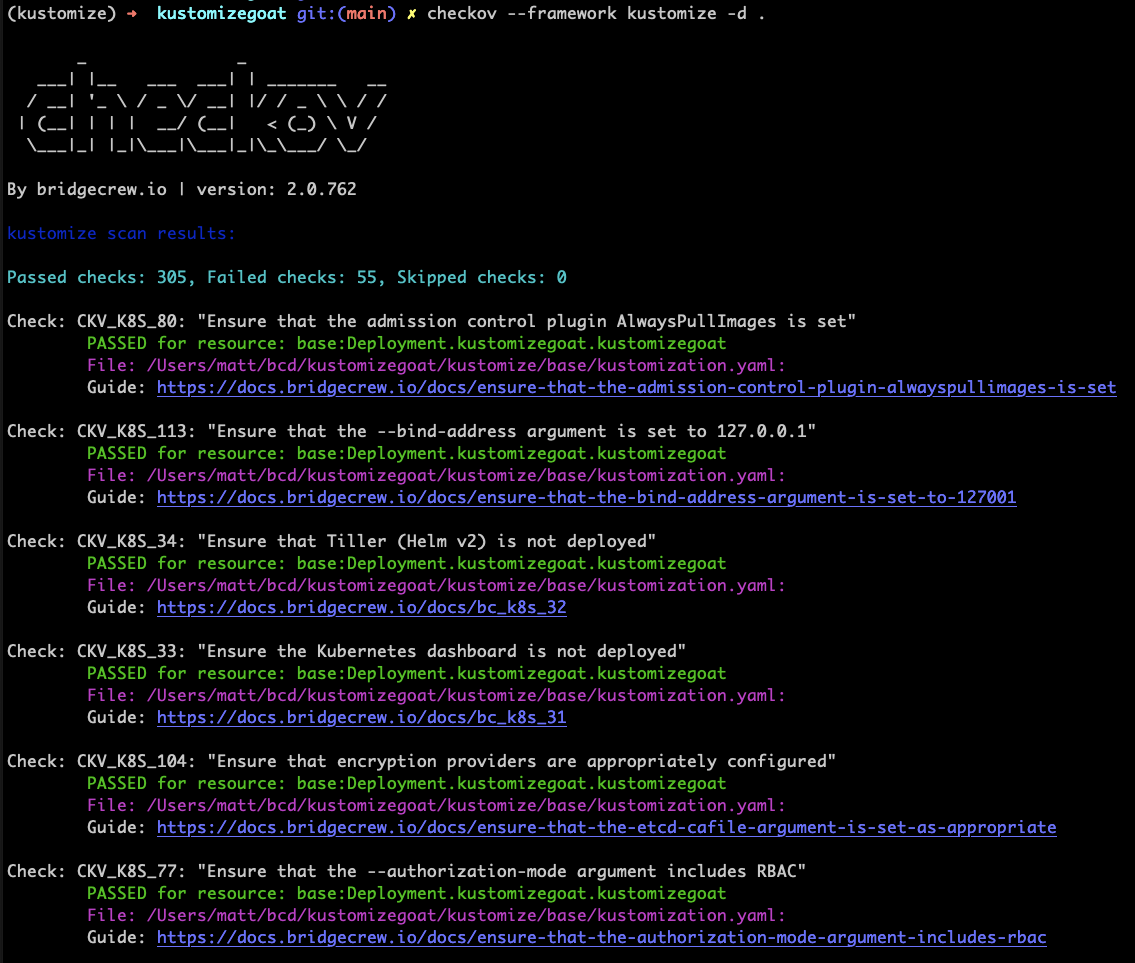 Checkov Kustomize Output