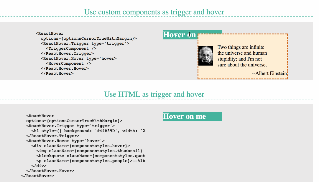 React hover