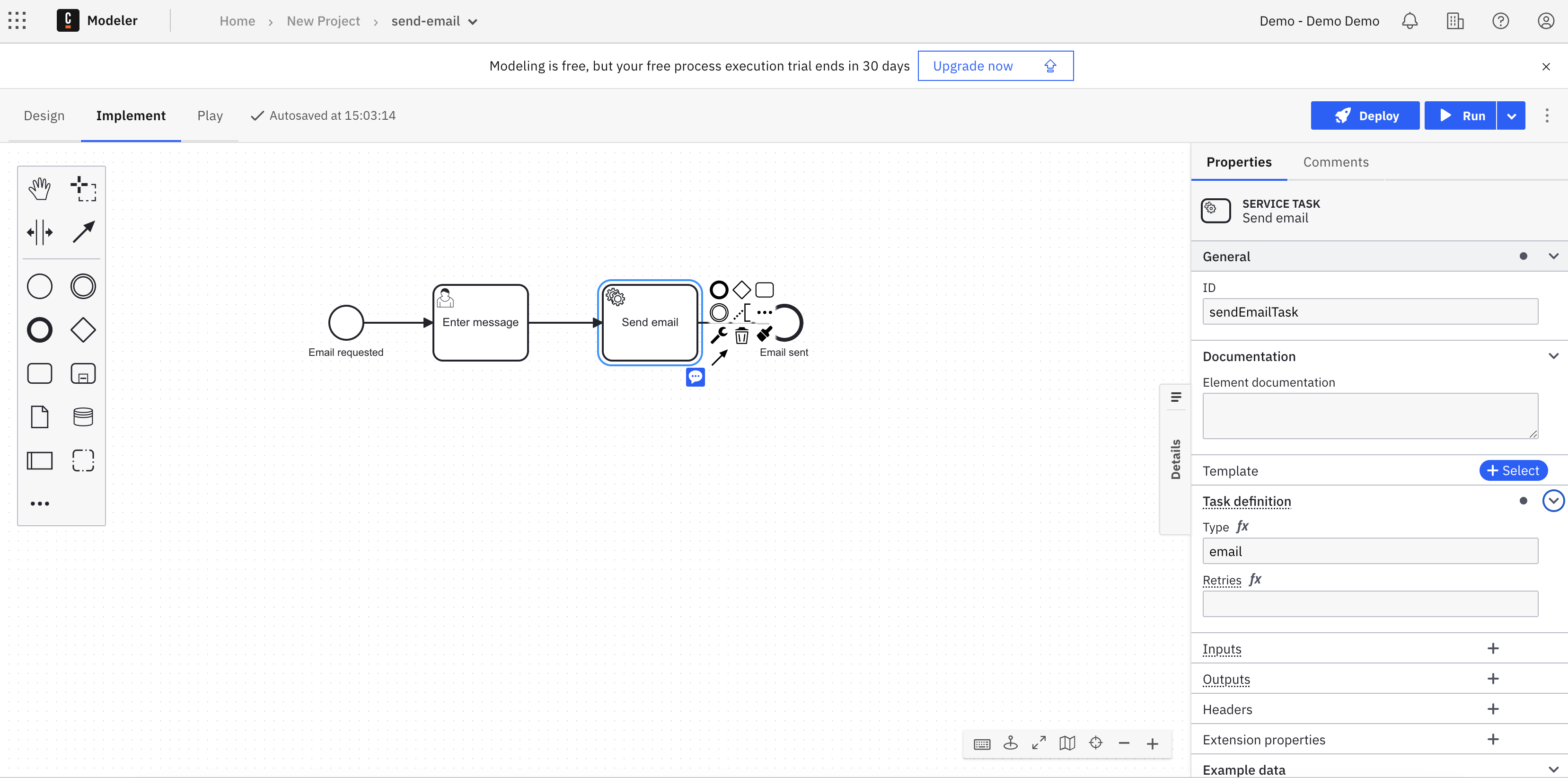 Configure service task