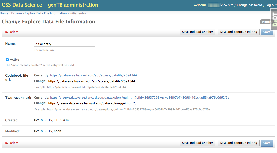 Explore Admin Page screenshot