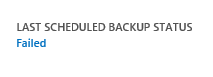 Last scheduled backup status