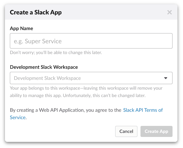 Slack App creation