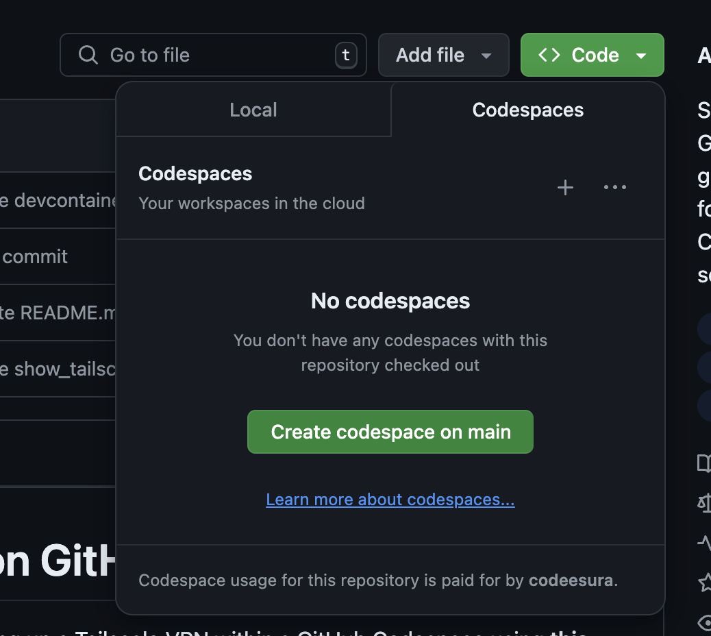 Creating a Codespace