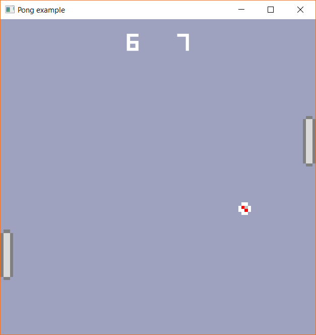 pong example screenshot