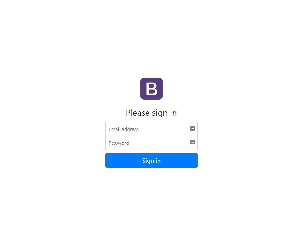 Login page