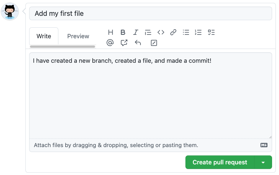 screenshot showing pull request