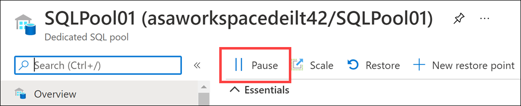 The pause button is highlighted.